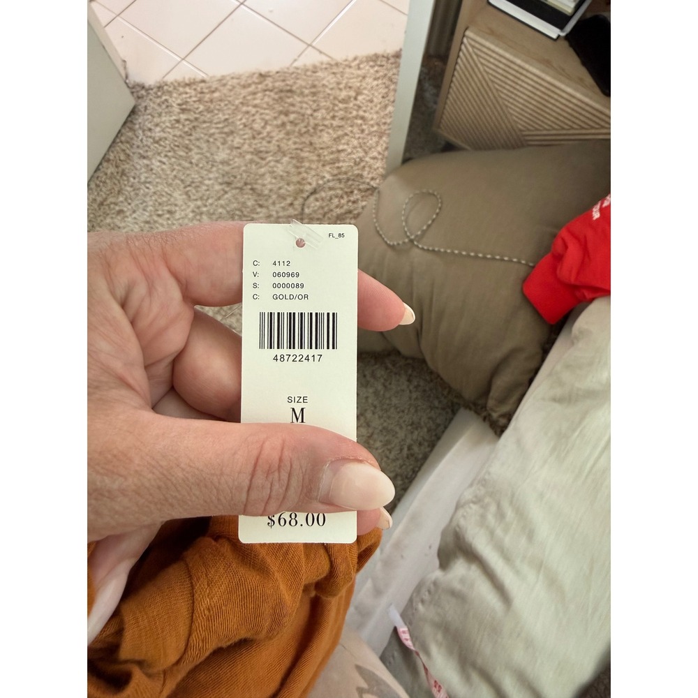 Anthropologie t.la Peplum V Neck Long Sleeve Top Rust Caramel NWT Medium - Picture 8 of 8